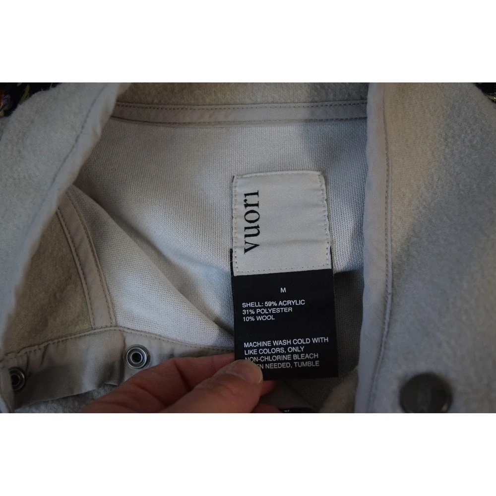 Vuori Venice Pullover Medium Oatmeal Wool Blend Snap Mock Neck Mens Fleece